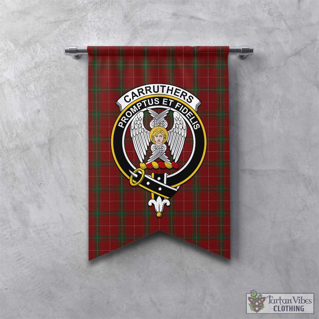 Tartan Vibes Clothing Carruthers Tartan Gonfalon, Tartan Banner with Family Crest