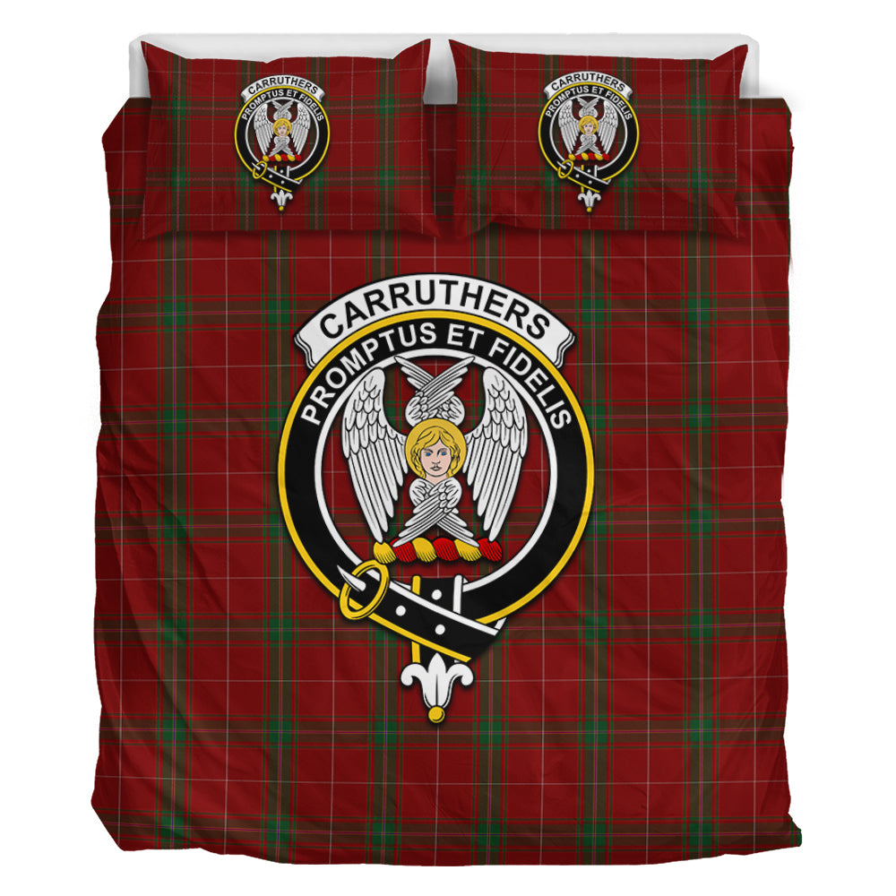 Carruthers Tartan Bedding Set with Family Crest - Tartan Vibes Clothing