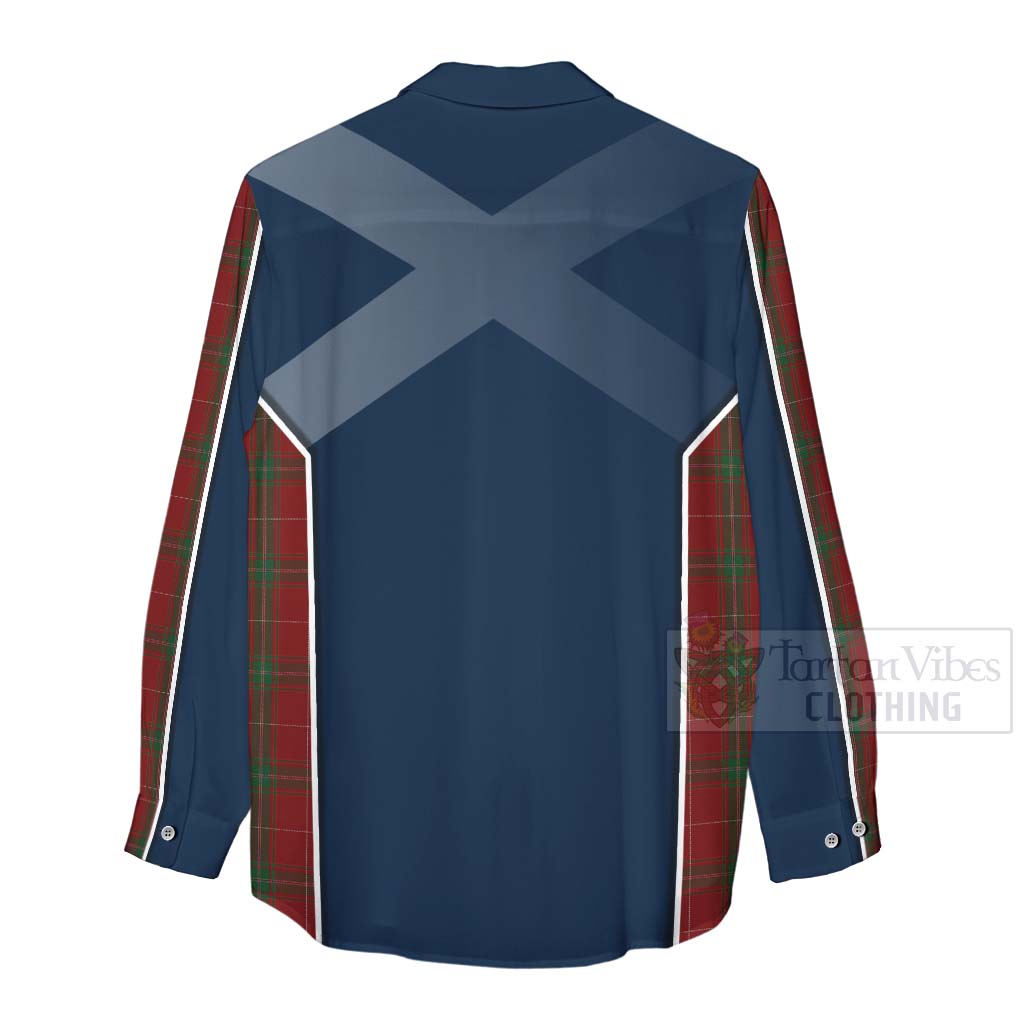 Tartan Vibes Clothing Carruthers Tartan Women's Casual Shirt with Family Crest and Scottish Thistle Vibes Sport Style