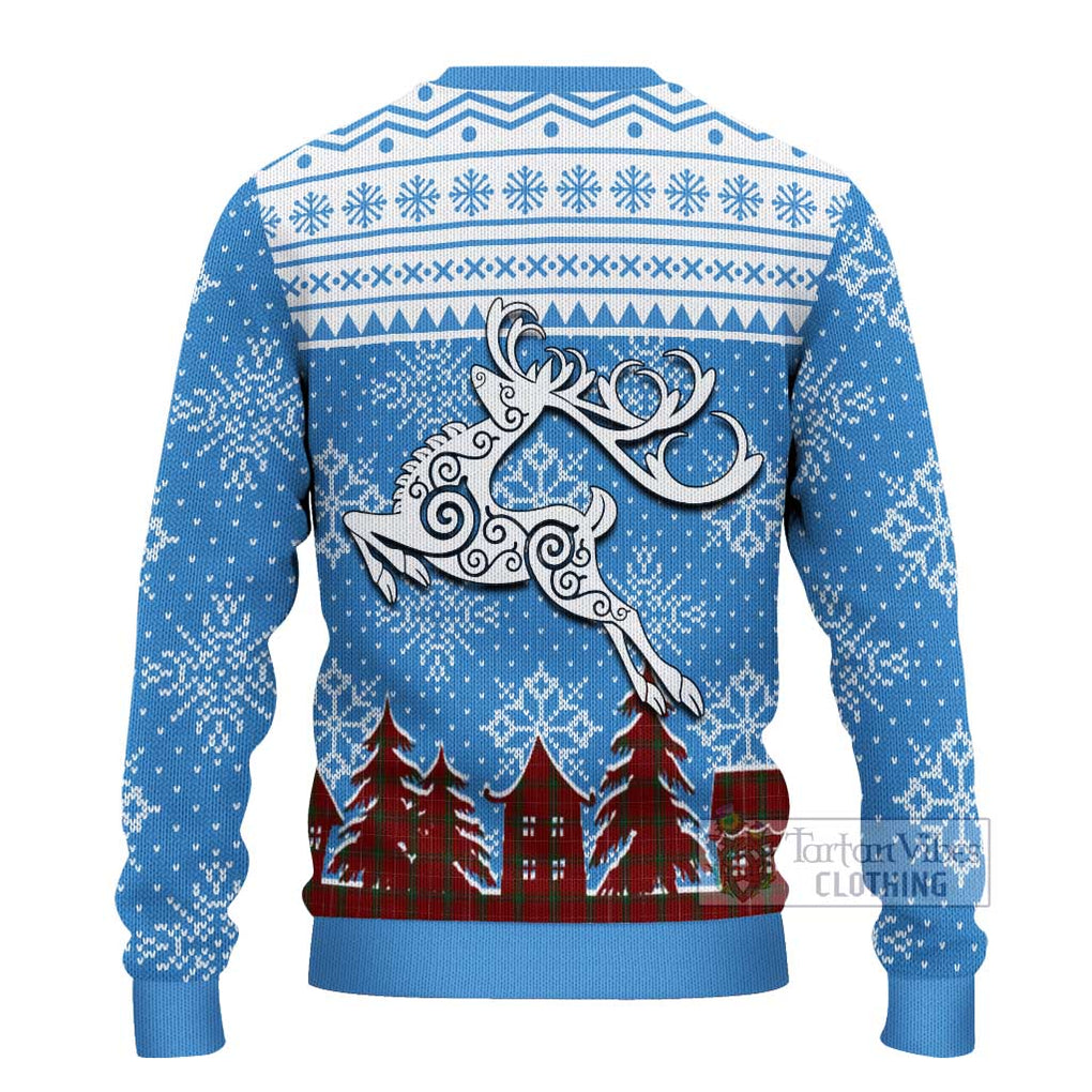 Tartan Vibes Clothing Carruthers Clan Christmas Ugly Sweater with Tartan and Celtic Raindeer Style