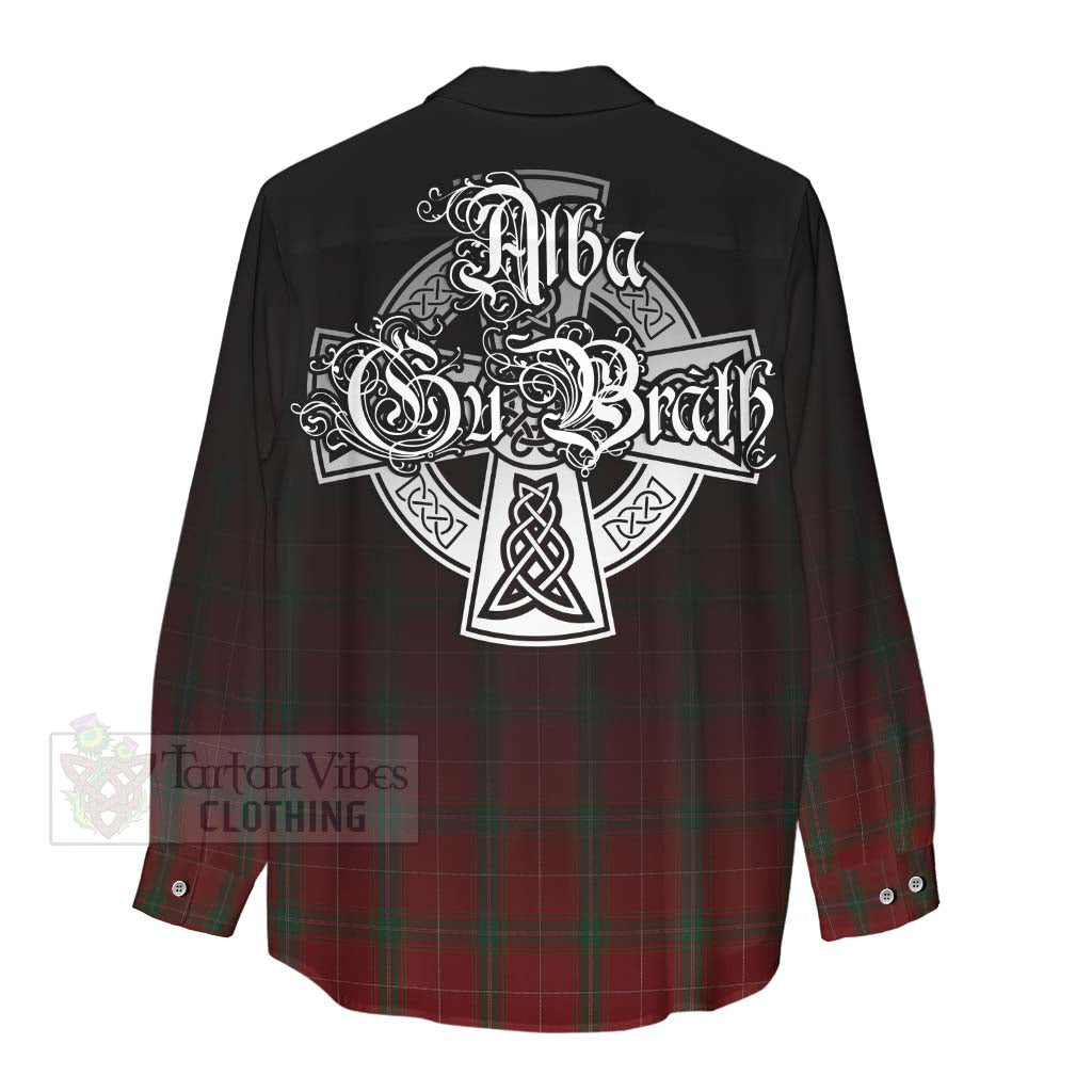 Tartan Vibes Clothing Carruthers Tartan Women's Casual Shirt Featuring Alba Gu Brath Family Crest Celtic Inspired