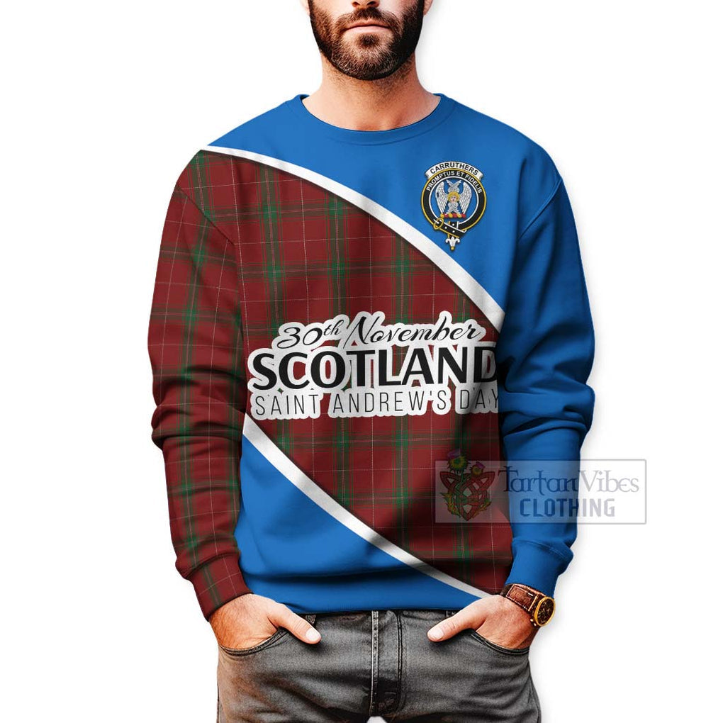 Tartan Vibes Clothing Carruthers Family Crest Tartan Sweatshirt Celebrate Saint Andrew's Day in Style