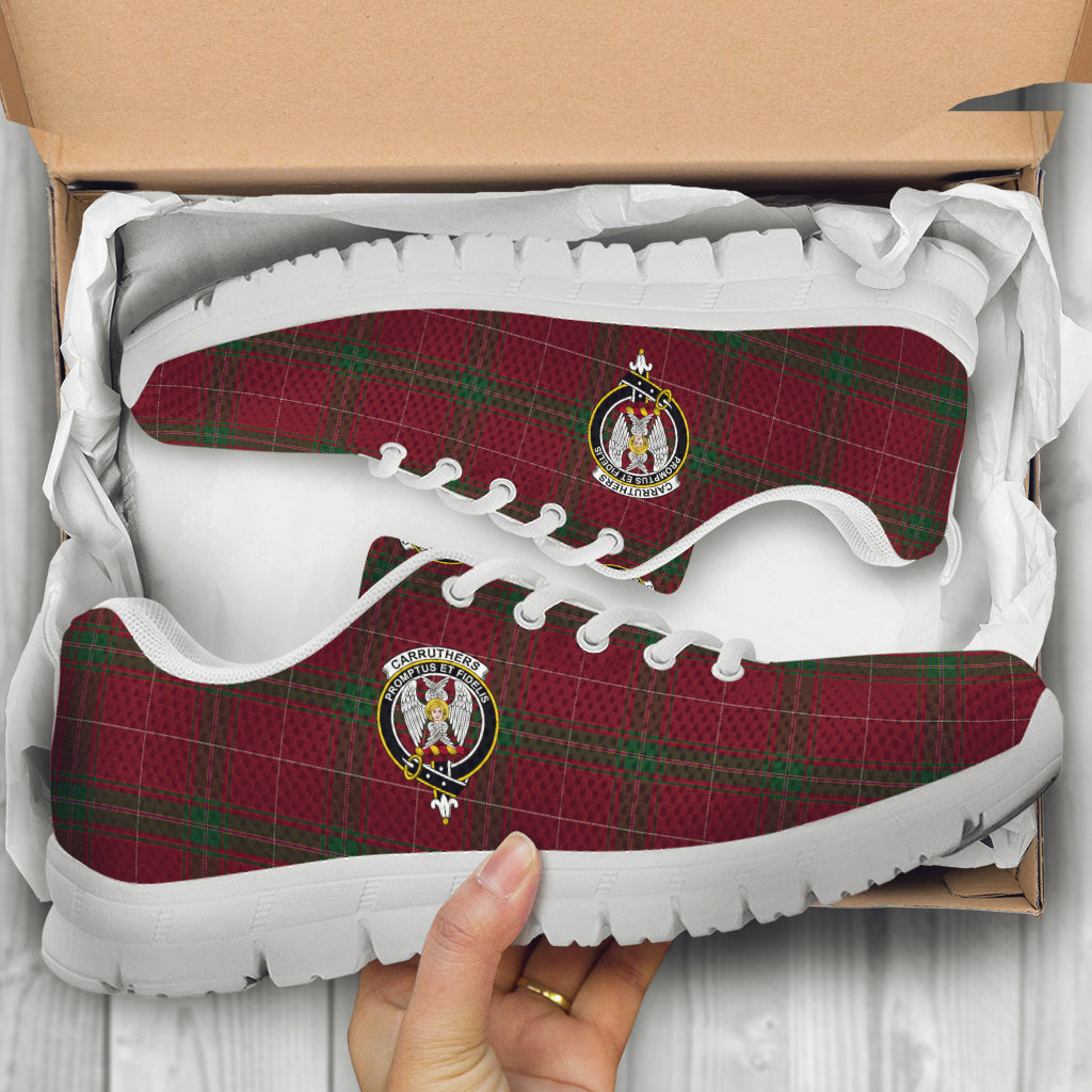 Carruthers Tartan Sneakers with Family Crest - Tartan Vibes Clothing