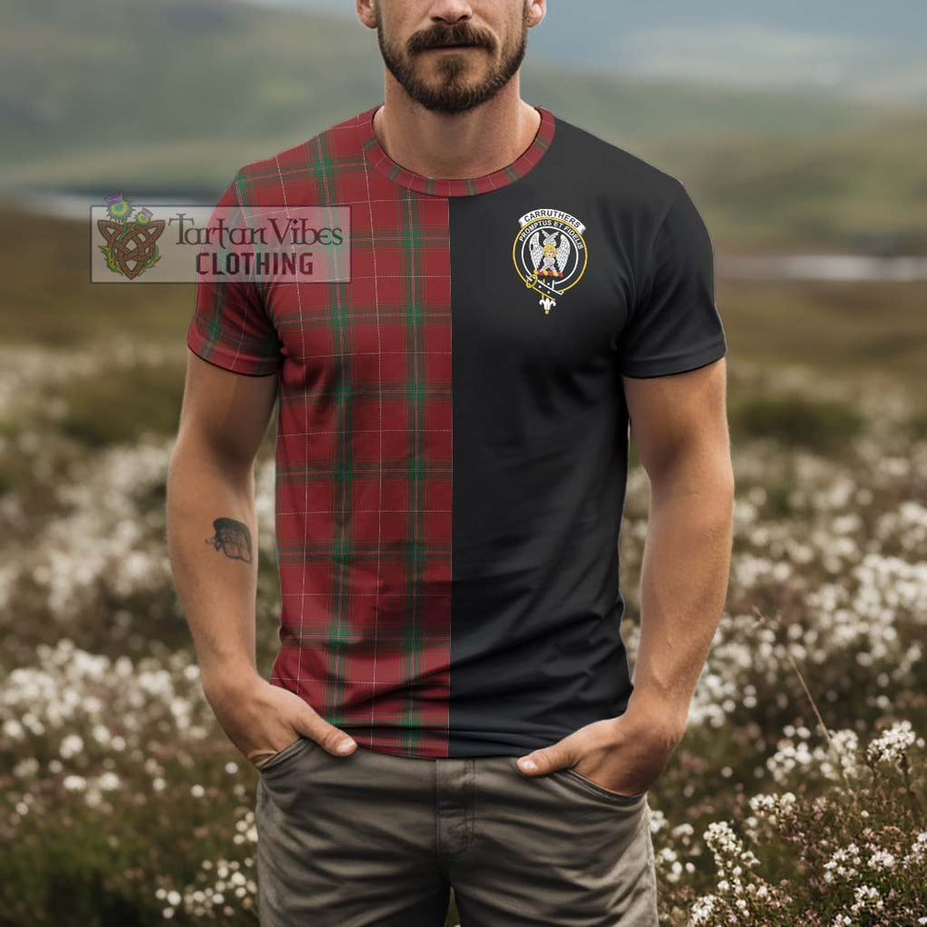 Carruthers Tartan T-Shirt with Family Crest and Half Of Me Style - Tartanvibesclothing Shop