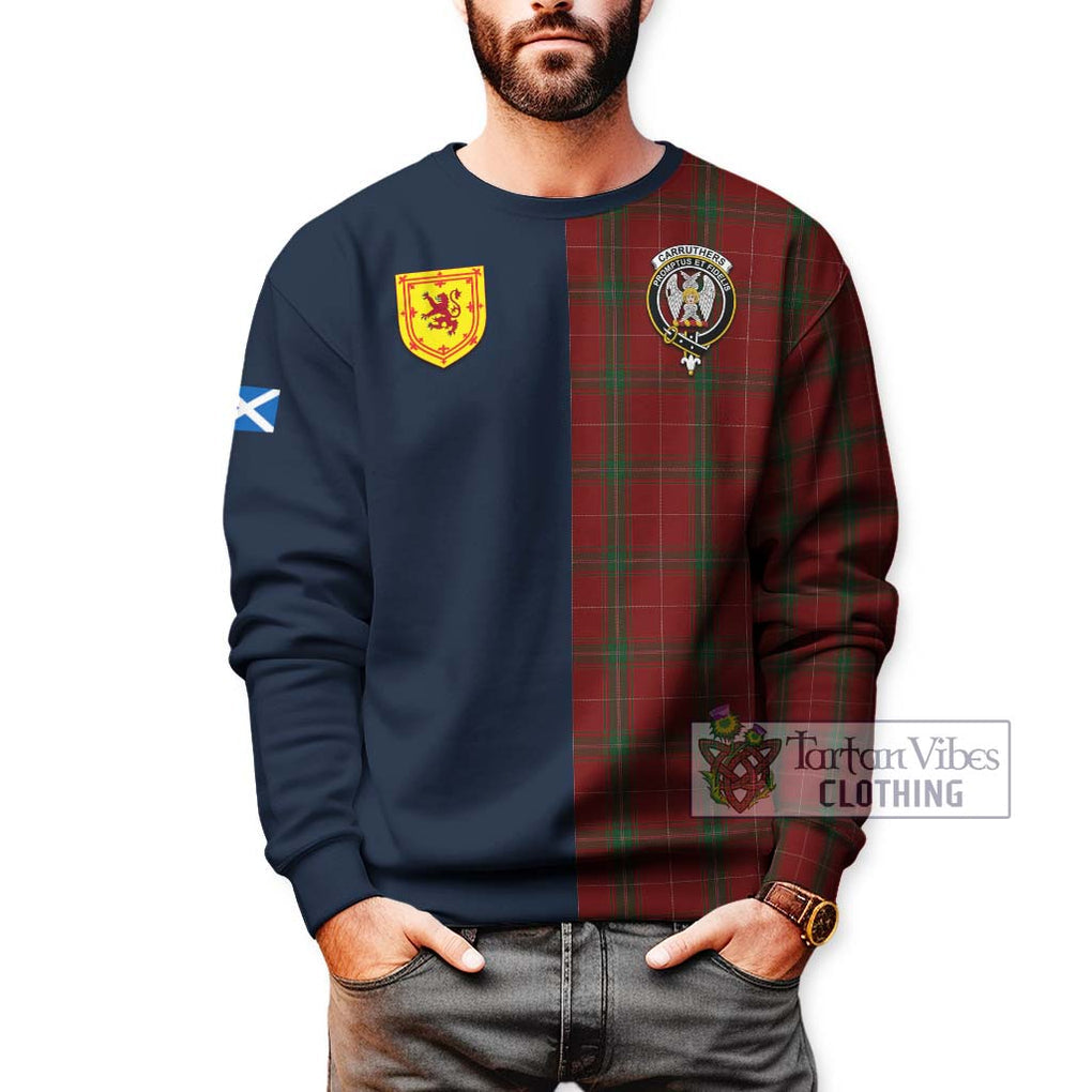 Carruthers Tartan Sweatshirt Alba with Scottish Lion Royal Arm Half Style - Tartan Vibes Clothing