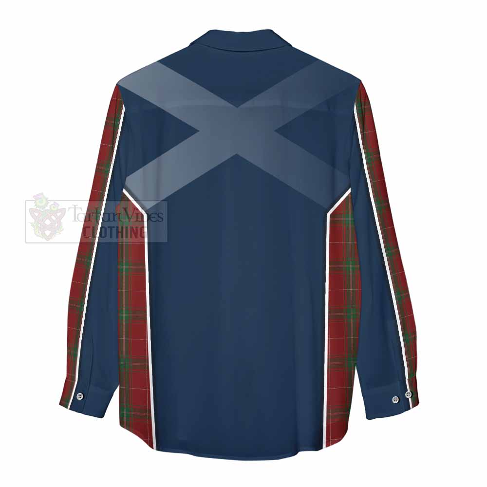 Tartan Vibes Clothing Carruthers Tartan Women's Casual Shirt with Family Crest and Lion Rampant Vibes Sport Style