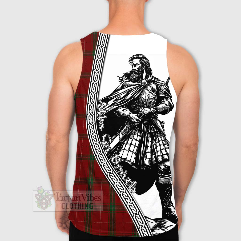 Tartan Vibes Clothing Carruthers Tartan Clan Crest Men's Tank Top with Highlander Warrior Celtic Style