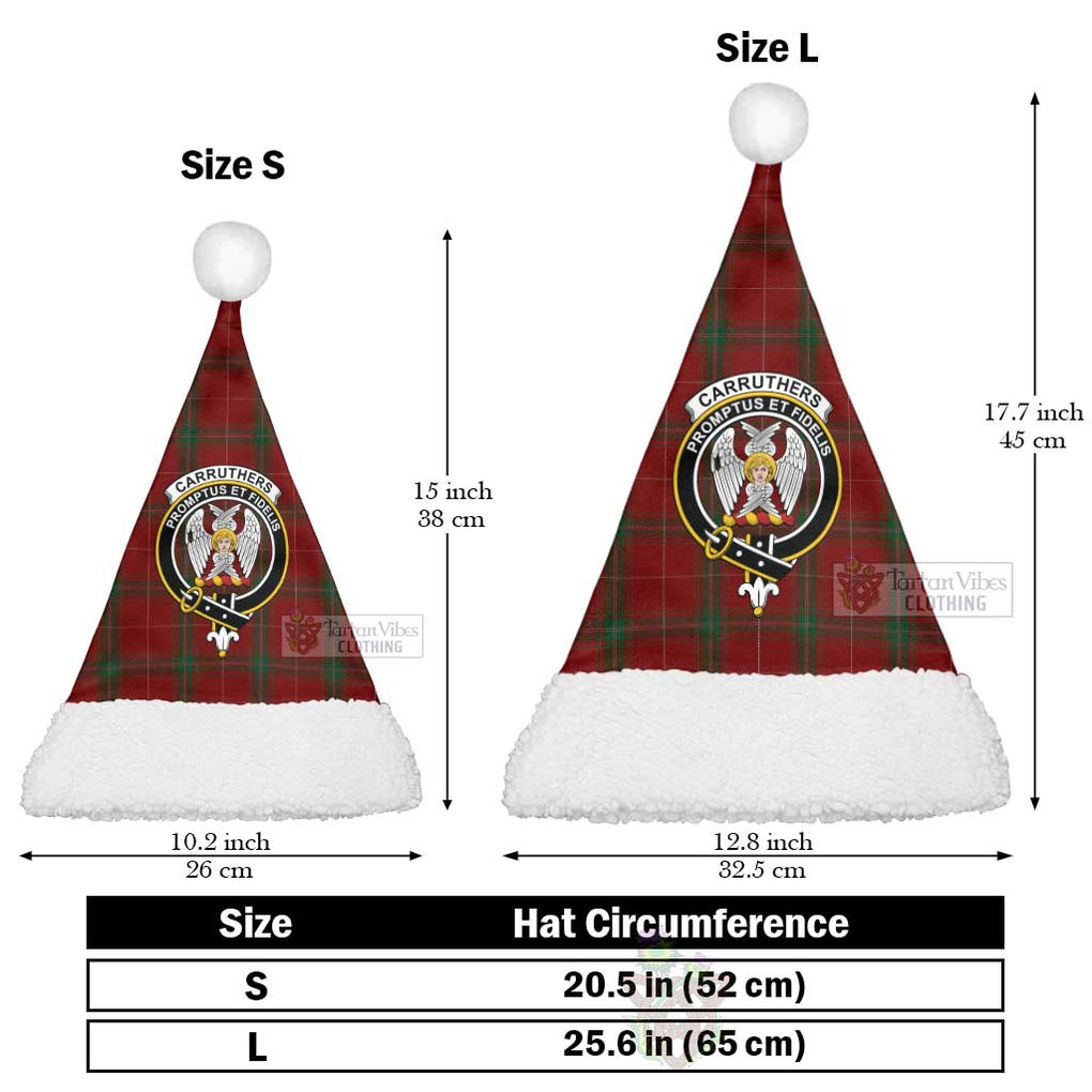 Tartan Vibes Clothing Carruthers Tartan Christmas Santa Hats with Family Crest