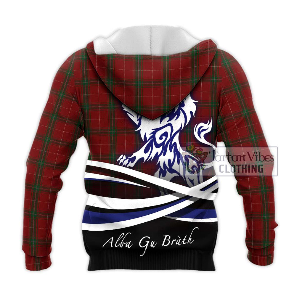 Carruthers Tartan Knitted Hoodie with Alba Gu Brath Regal Lion Emblem - Tartanvibesclothing Shop