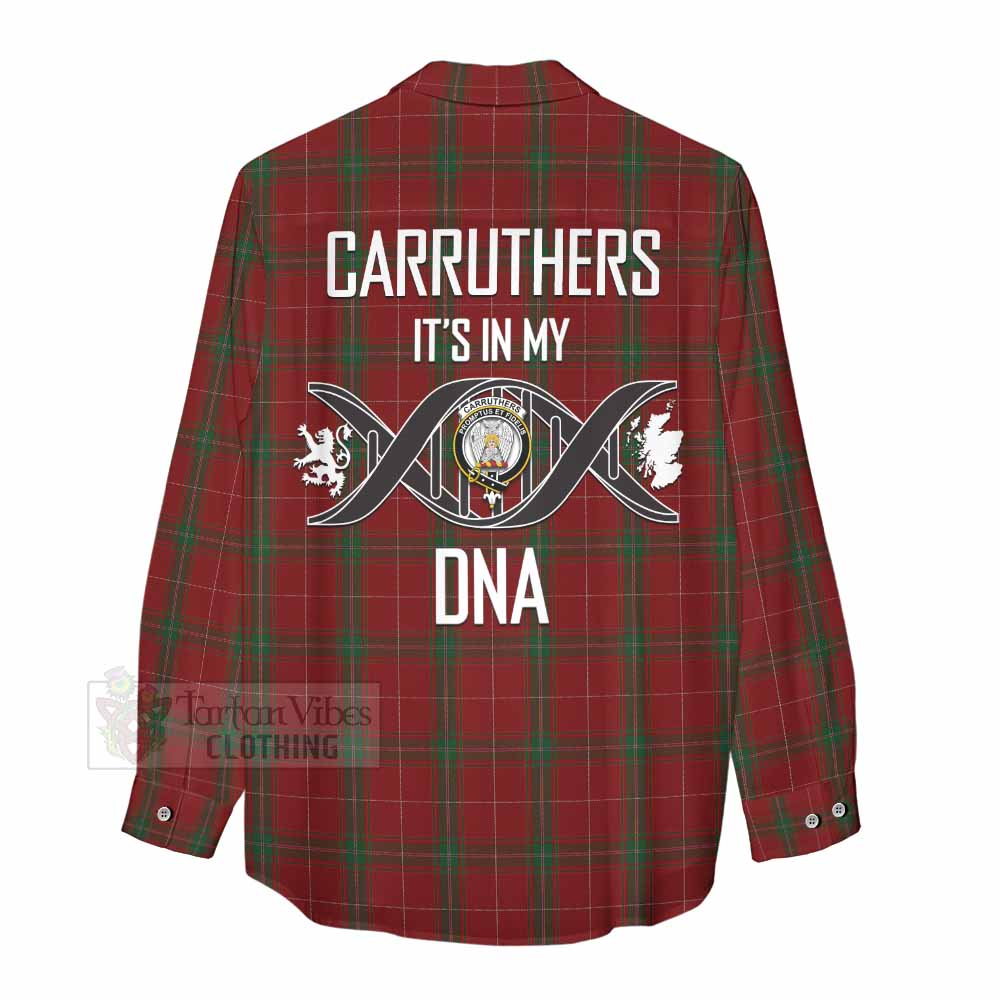 Tartan Vibes Clothing Carruthers Tartan Women's Casual Shirt with Family Crest DNA In Me Style