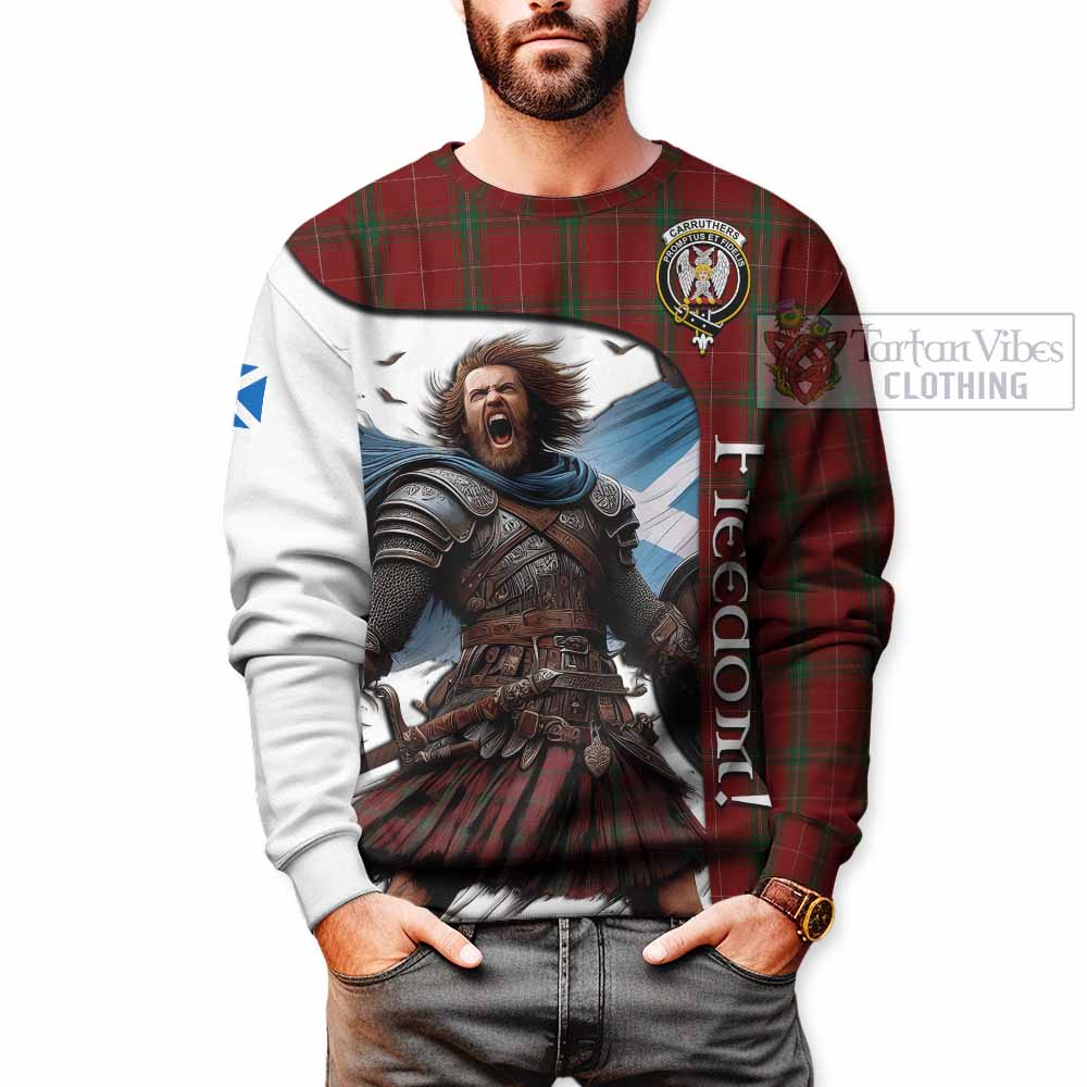 Tartan Vibes Clothing Carruthers Crest Tartan Sweatshirt Inspired by the Freedom of Scottish Warrior