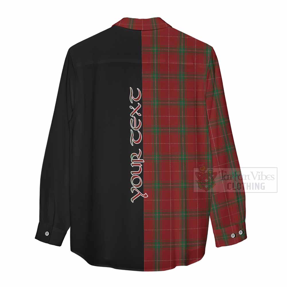 Tartan Vibes Clothing Carruthers Tartan Women's Casual Shirt with Family Crest and Half Of Me Style