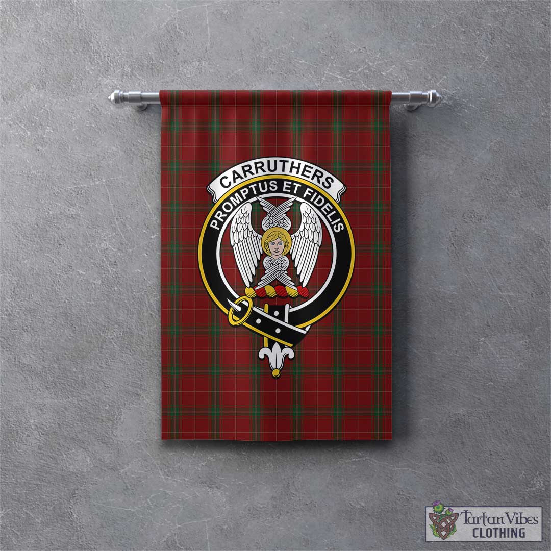 Tartan Vibes Clothing Carruthers Tartan Gonfalon, Tartan Banner with Family Crest