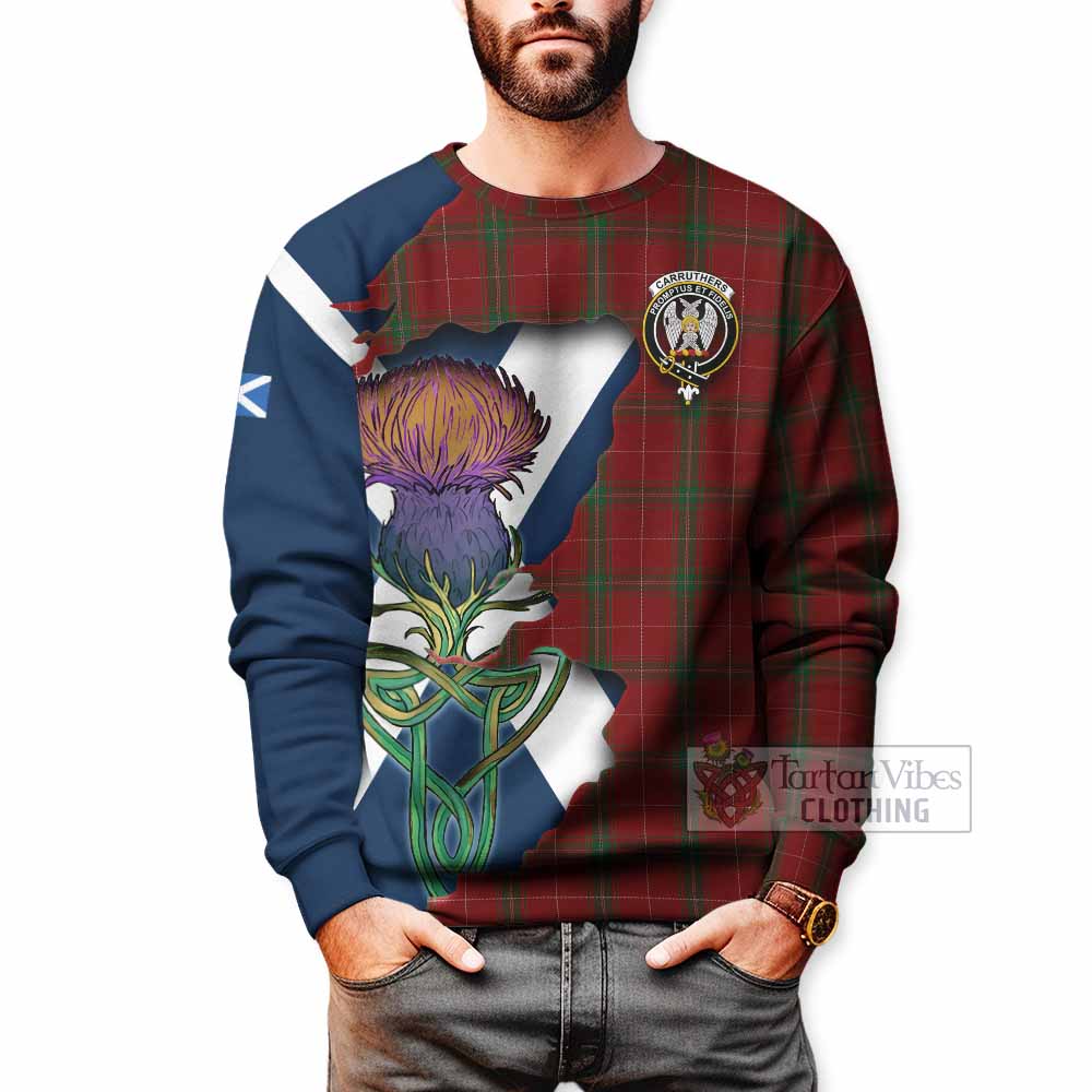 Carruthers Tartan Family Crest Sweatshirt Scottish Thistle Celtic Inspired - Tartan Vibes Clothing