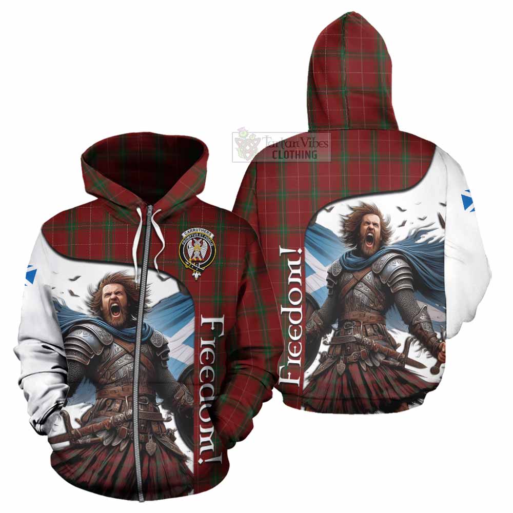 Tartan Vibes Clothing Carruthers Crest Tartan Hoodie Inspired by the Freedom of Scottish Warrior