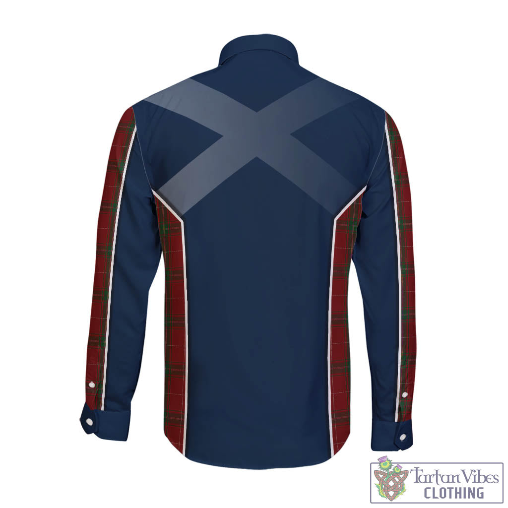 Tartan Vibes Clothing Carruthers Tartan Long Sleeve Button Up Shirt with Family Crest and Scottish Thistle Vibes Sport Style