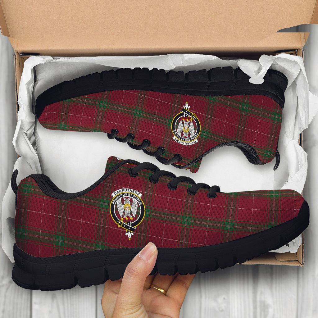 Carruthers Tartan Sneakers with Family Crest - Tartan Vibes Clothing