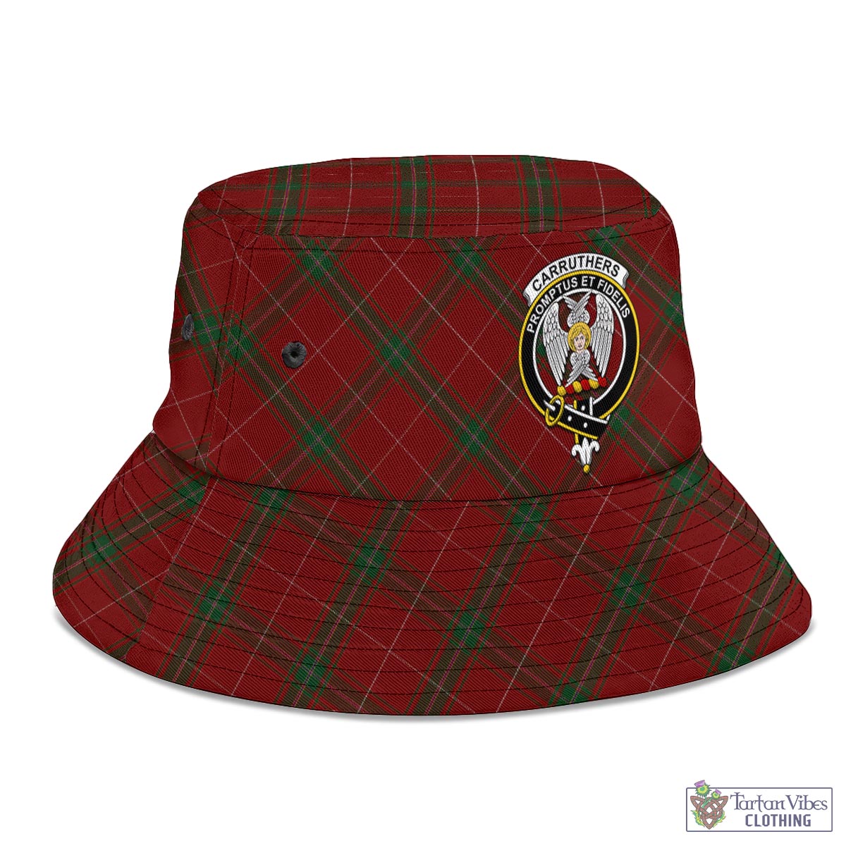 Tartan Vibes Clothing Carruthers Tartan Bucket Hat with Family Crest