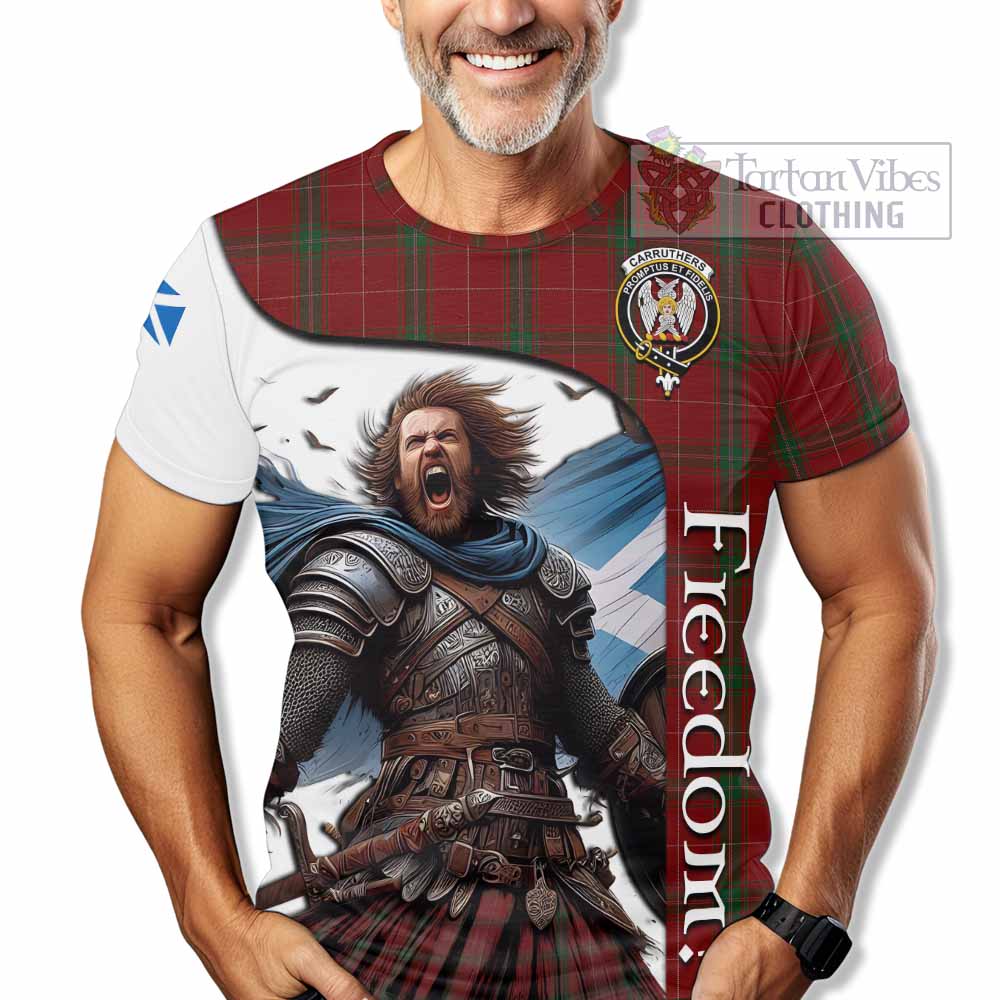 Carruthers Crest Tartan T-Shirt Inspired by the Freedom of Scottish Warrior