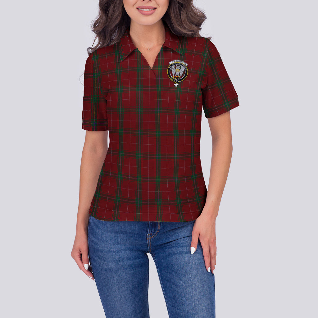 Carruthers Tartan Polo Shirt with Family Crest For Women - Tartan Vibes Clothing