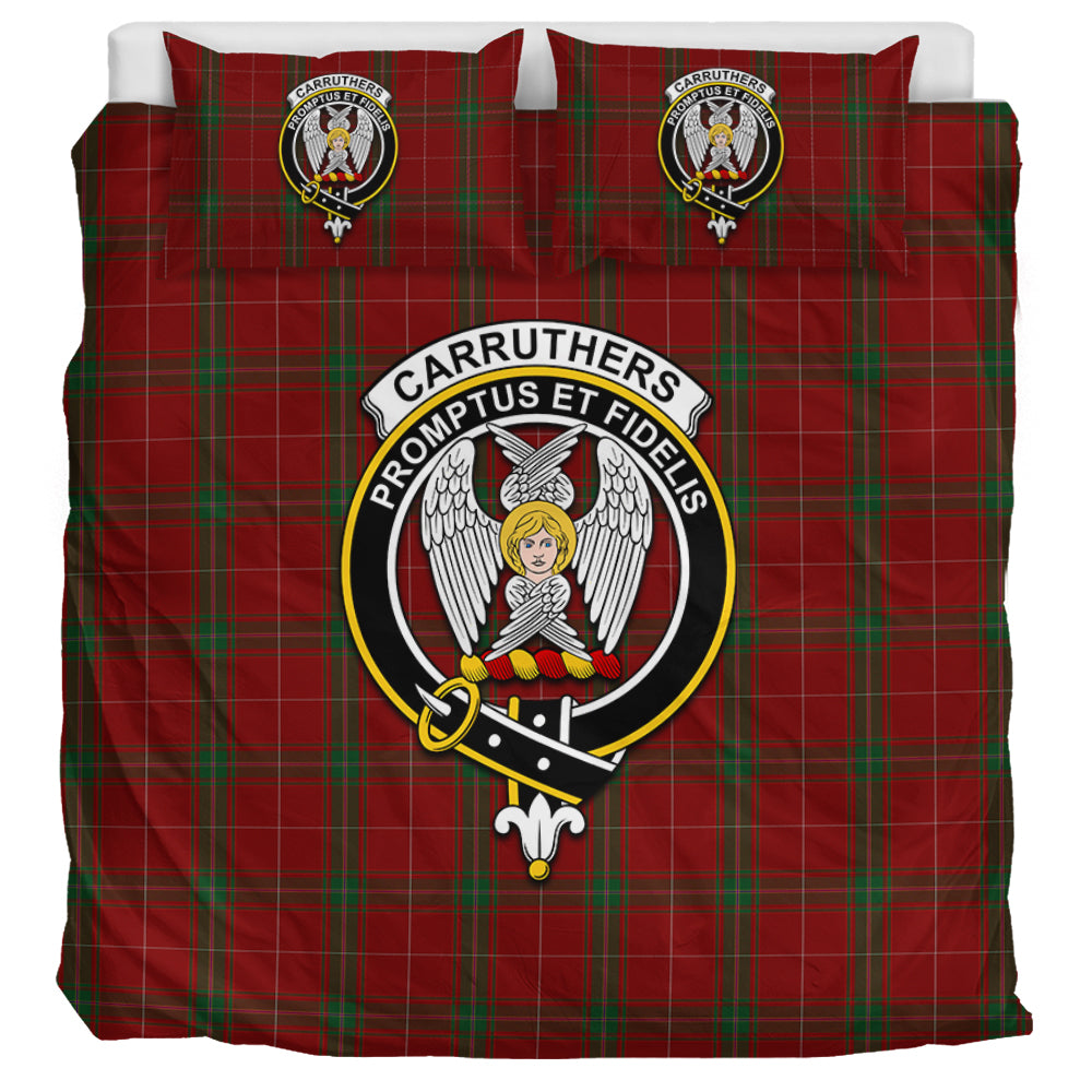 Carruthers Tartan Bedding Set with Family Crest UK Bedding Set UK Super King 104*94 inch - Tartan Vibes Clothing