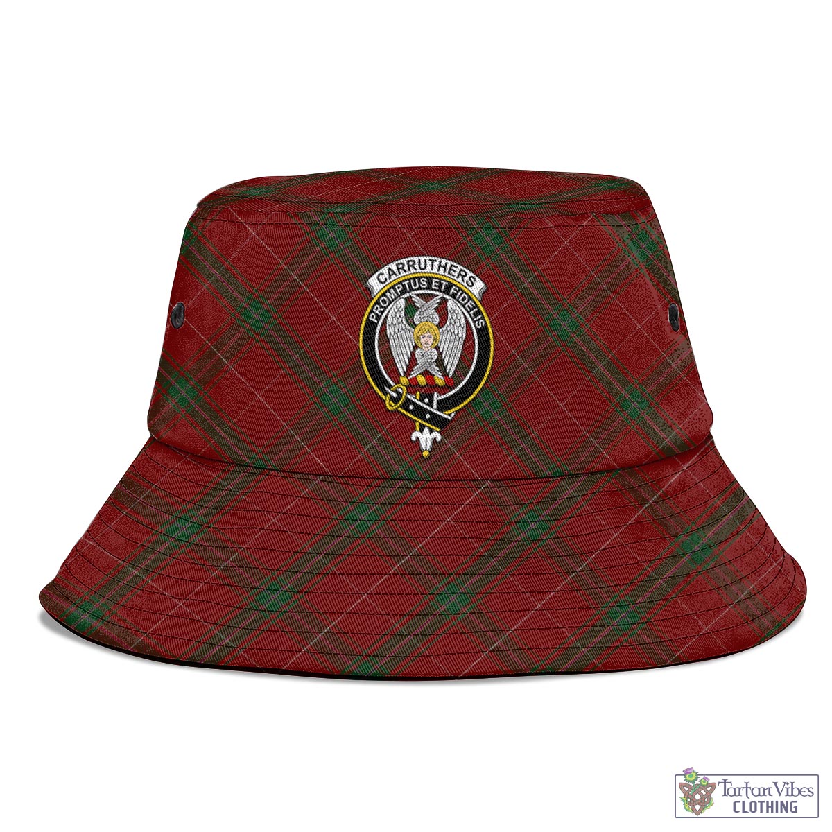 Tartan Vibes Clothing Carruthers Tartan Bucket Hat with Family Crest