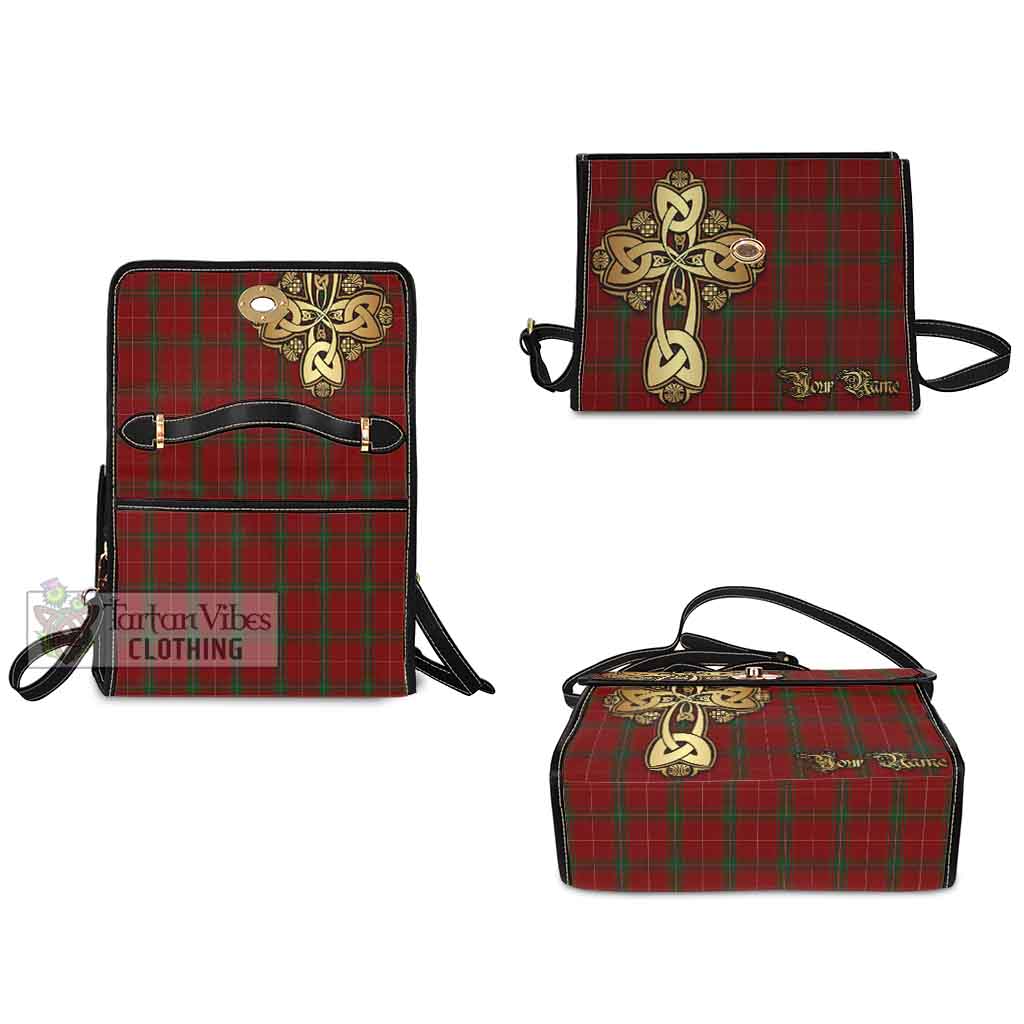 Tartan Vibes Clothing Carruthers Tartan Waterproof Canvas Bag Golden Thistle Celtic Cross Style