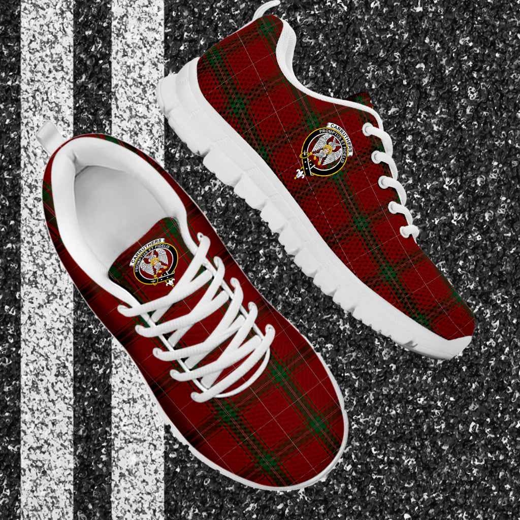 Carruthers Tartan Sneakers with Family Crest - Tartan Vibes Clothing