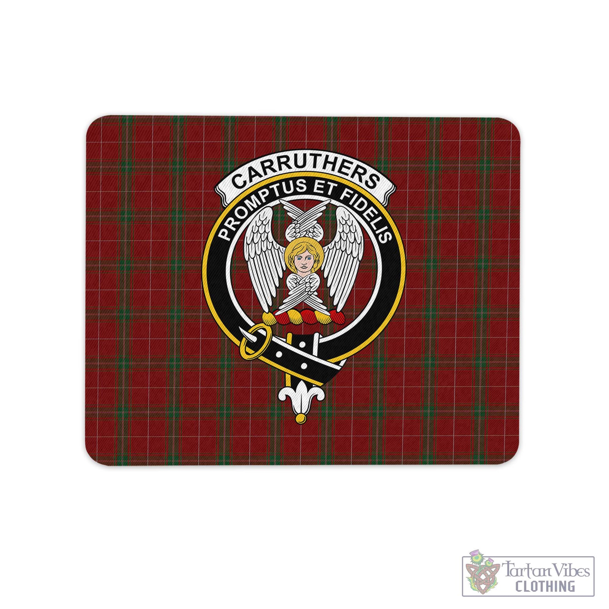 Tartan Vibes Clothing Carruthers Tartan Mouse Pad with Family Crest