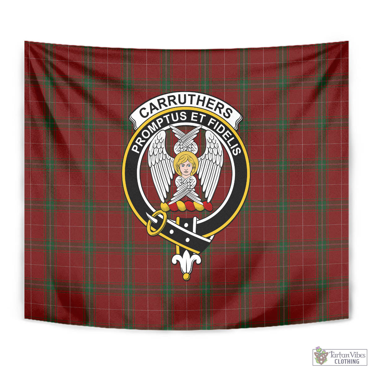 Tartan Vibes Clothing Carruthers Tartan Tapestry Wall Hanging and Home Decor for Room with Family Crest