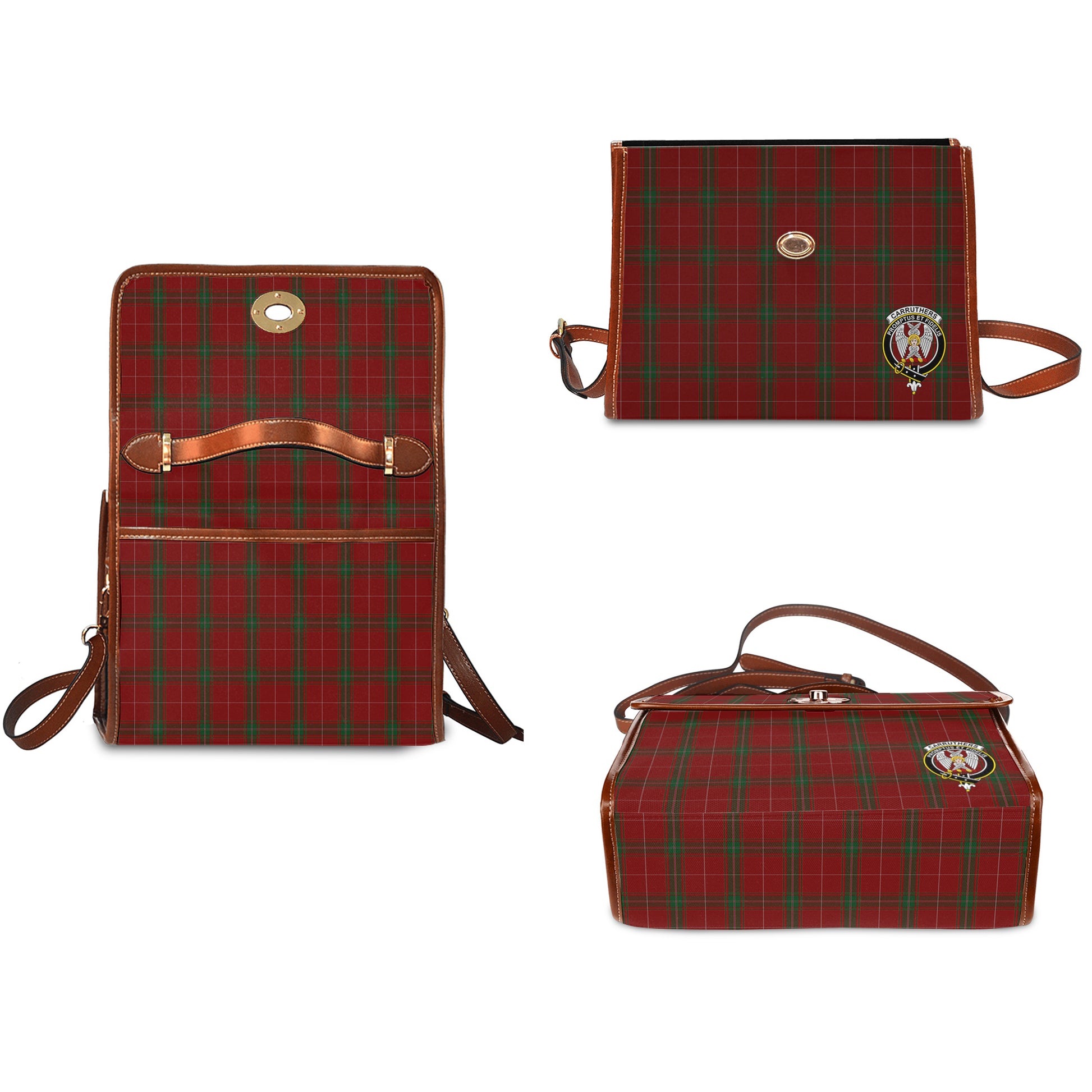 carruthers-tartan-leather-strap-waterproof-canvas-bag-with-family-crest