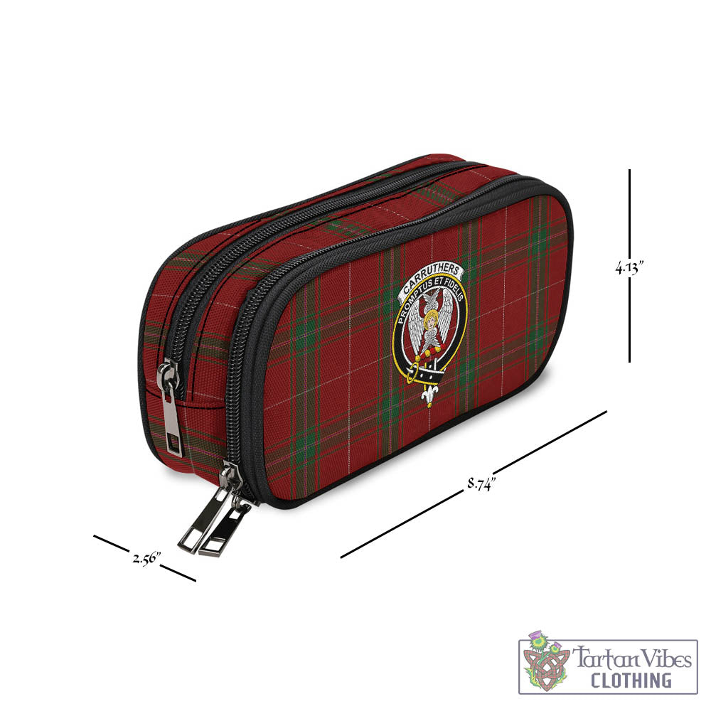 Tartan Vibes Clothing Carruthers Tartan Pen and Pencil Case with Family Crest