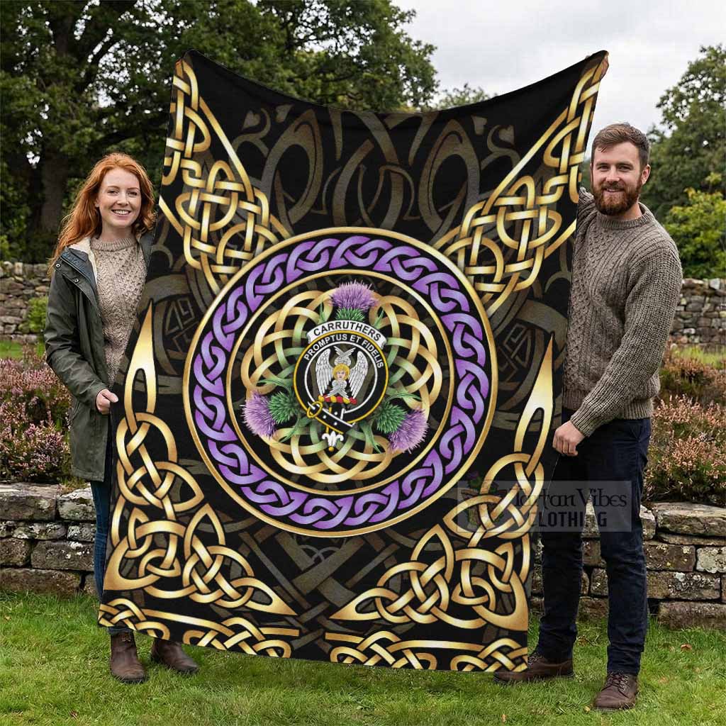 Carruthers Clan Crest Blanket Celtic Scottish Thistle - Tartan Vibes Clothing
