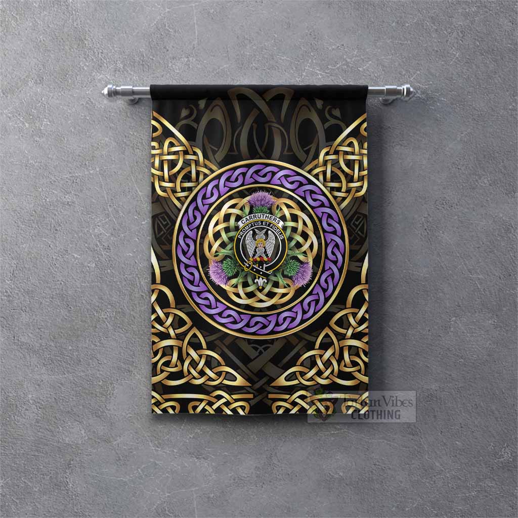 Carruthers Clan Crest Gonfalon Celtic Scottish Thistle Rectangle - Tartan Vibes Clothing