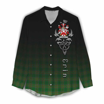 Casey Irish Clan Women's Casual Shirt with Coat of Arms Erin Go Bragh Celtic Inspired Female - Tartan Vibes Clothing