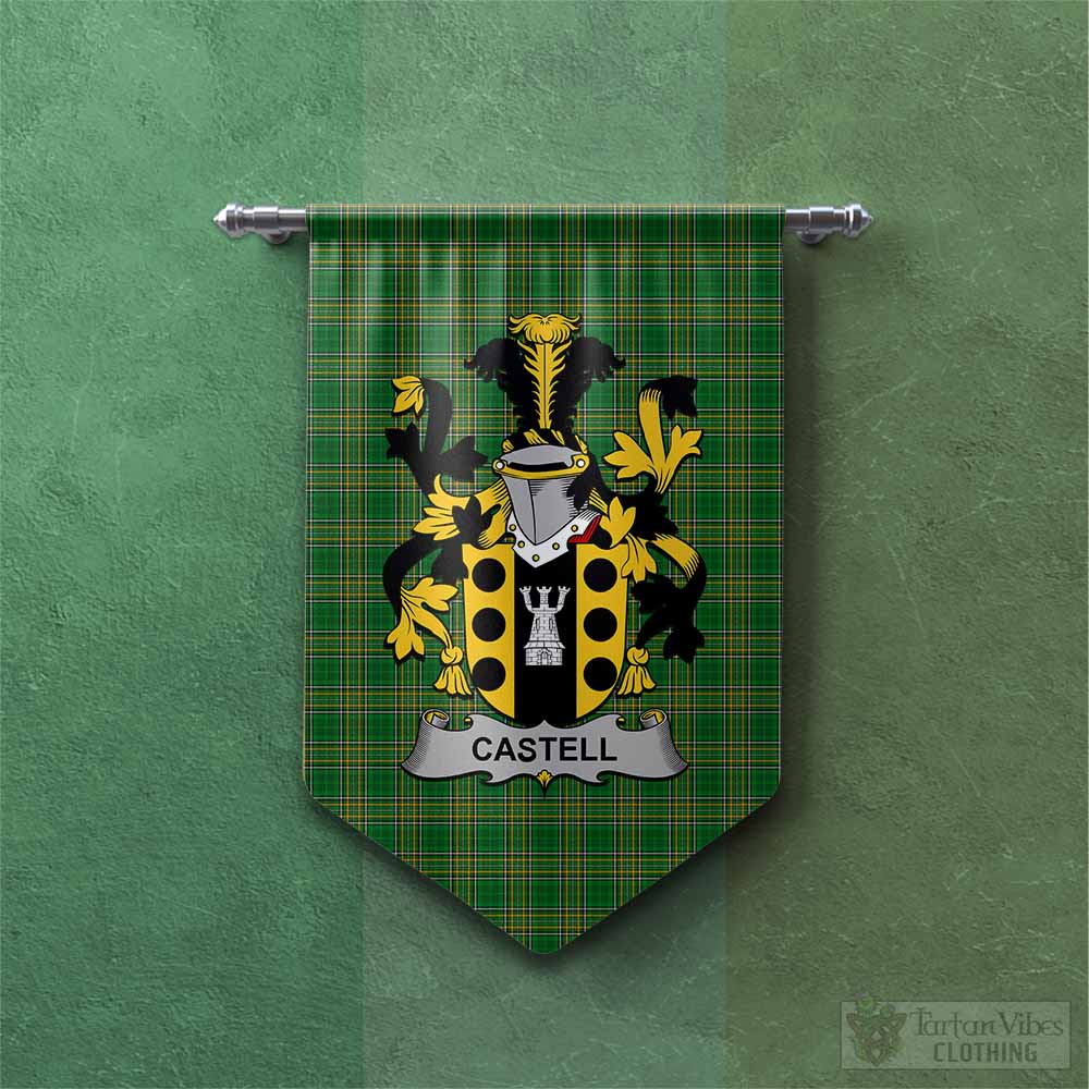 Castell Irish Clan Tartan Gonfalon, Tartan Banner with Coat of Arms Chevron - Tartan Vibes Clothing