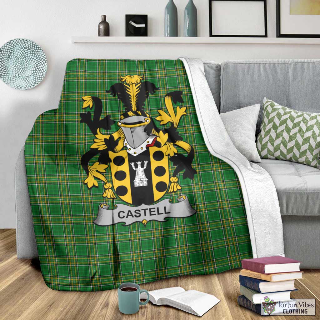 Castell Irish Clan Tartan Blanket with Coat of Arms - Tartan Vibes Clothing