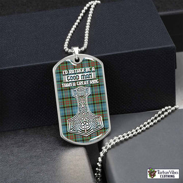 Cathcart Tartan Dog Tag Necklace Viking Mjolnir Style