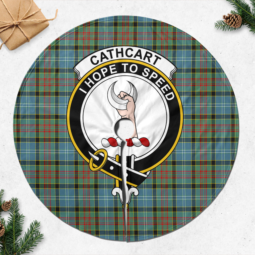 Cathcart Tartan Christmas Tree Skirt with Family Crest - Tartanvibesclothing