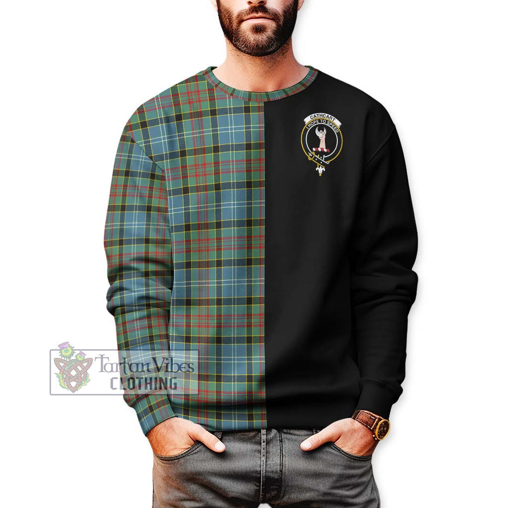 Cathcart Tartan Sweatshirt with Family Crest and Half Of Me Style Unisex - Tartanvibesclothing Shop