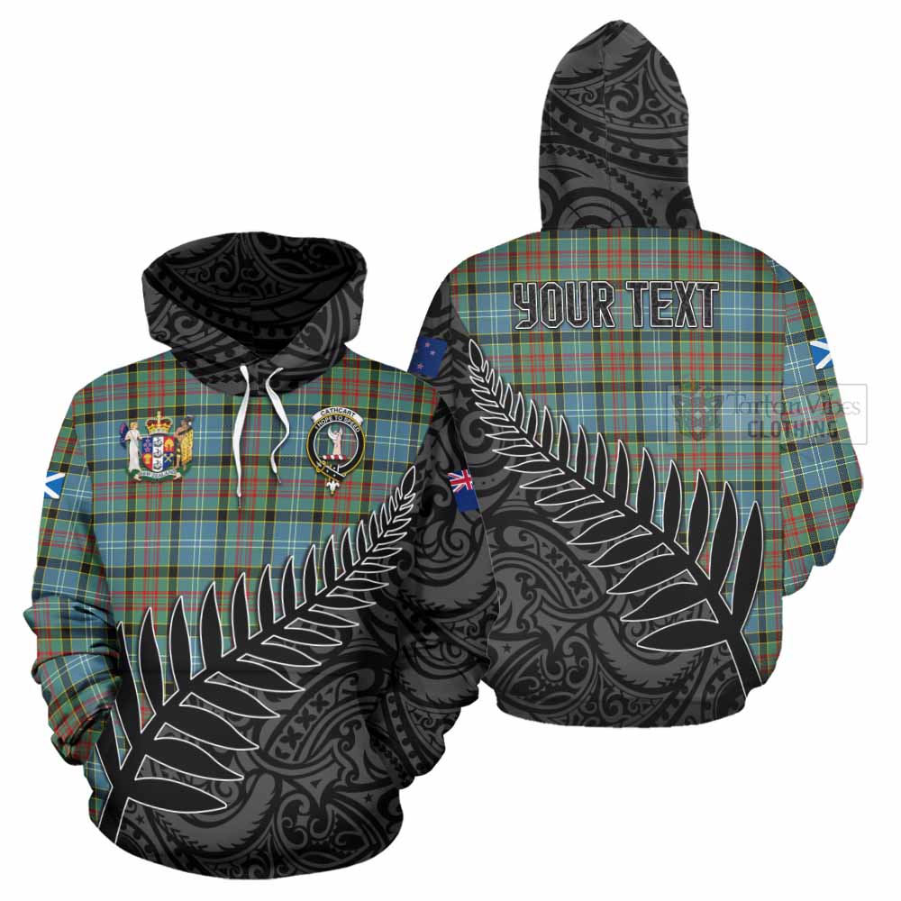 Tartan Vibes Clothing Cathcart Crest Tartan Hoodie with New Zealand Silver Fern Half Style