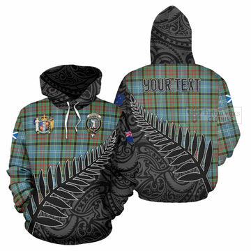 Cathcart Crest Tartan Hoodie with New Zealand Silver Fern Half Style