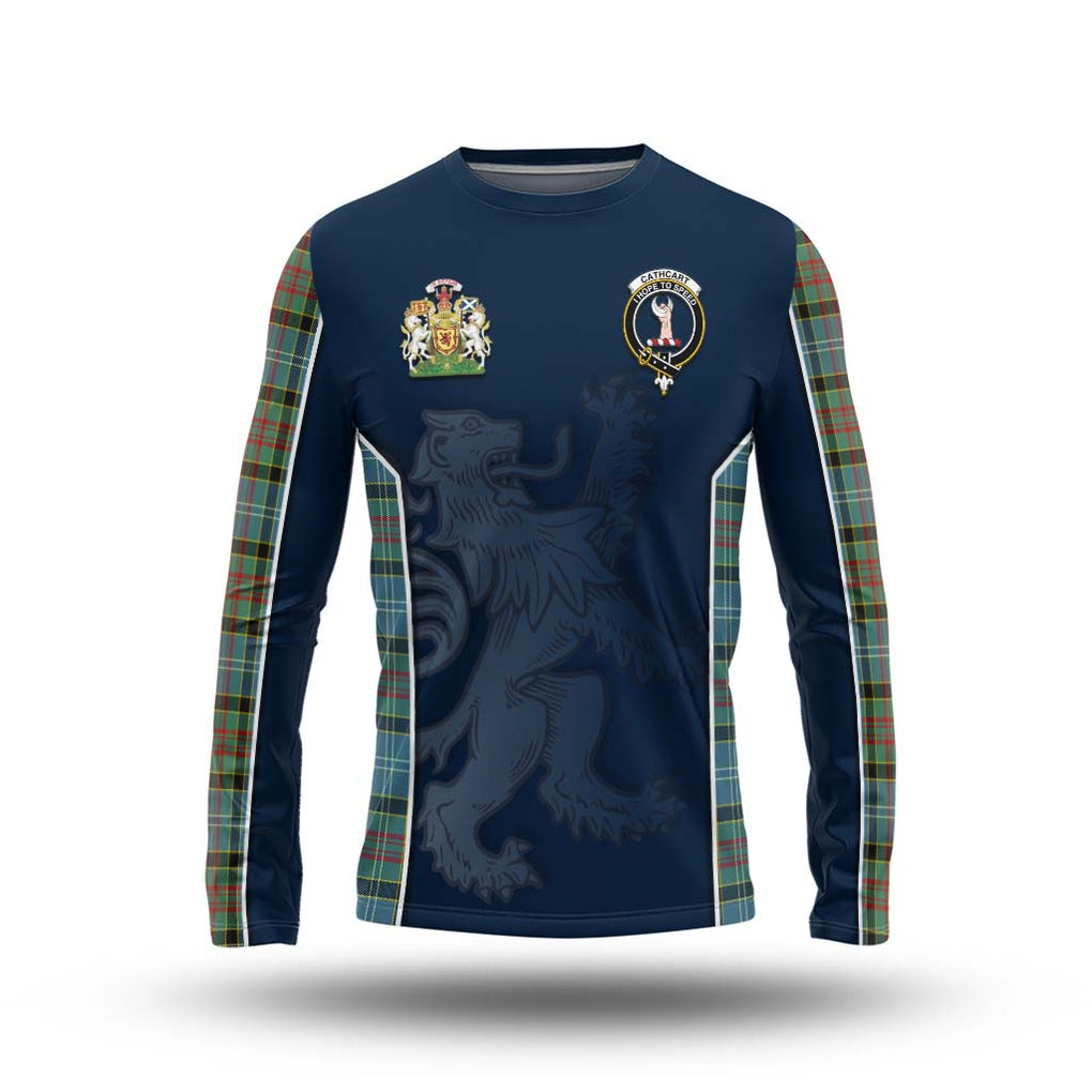 Cathcart Tartan Long Sleeve T-Shirt with Family Crest and Lion Rampant Vibes Sport Style Unisex - Tartan Vibes Clothing