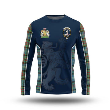 Cathcart Tartan Long Sleeve T-Shirt with Family Crest and Lion Rampant Vibes Sport Style