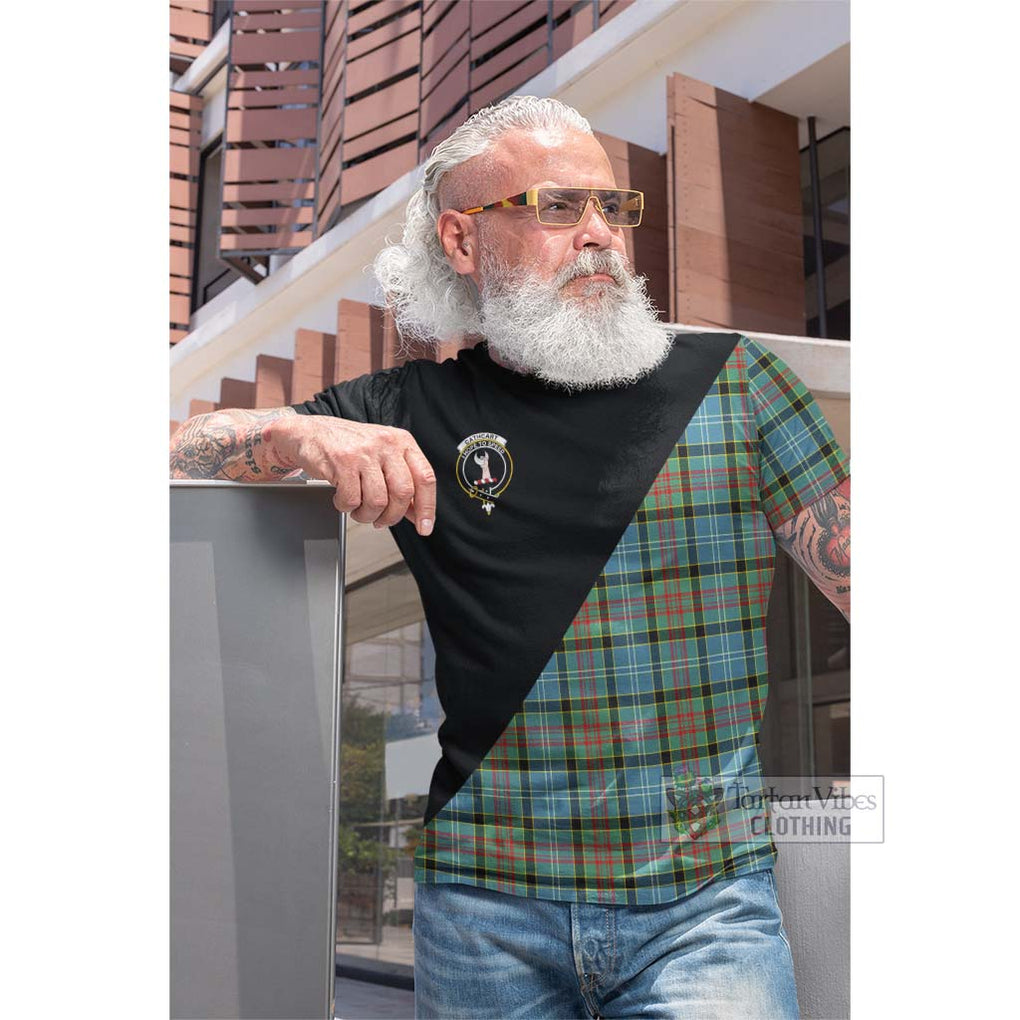 Tartan Vibes Clothing Cathcart Tartan Cotton T-shirt with Family Crest and Military Logo Style