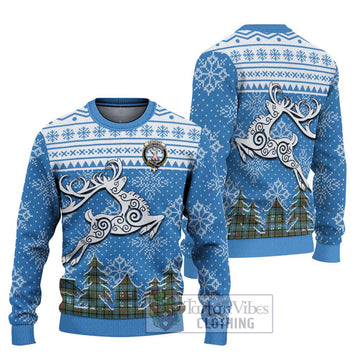 Cathcart Clan Christmas Ugly Sweater with Tartan and Celtic Reindeer Style