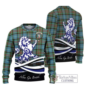 Cathcart Tartan Ugly Sweater with Alba Gu Brath Regal Lion Emblem