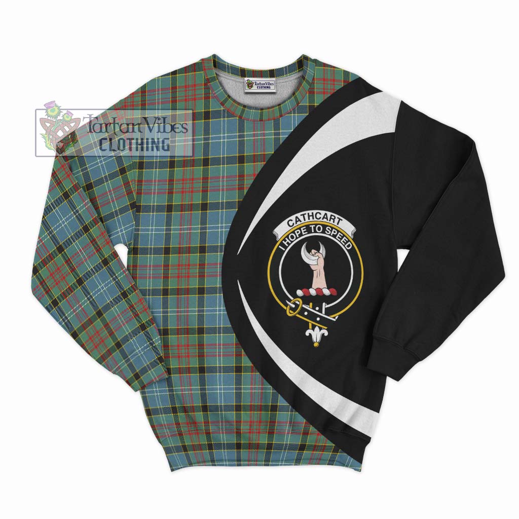 Cathcart Tartan Sweatshirt with Family Crest Circle Style Unisex - Tartan Vibes Clothing