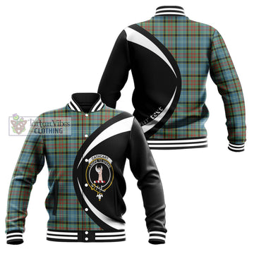 Cathcart Tartan Baseball Jacket with Family Crest Circle Style