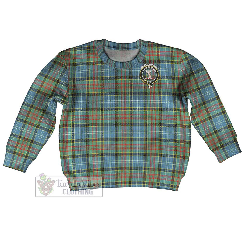 Tartan Vibes Clothing Cathcart Tartan Kid Ugly Sweater with Family Crest